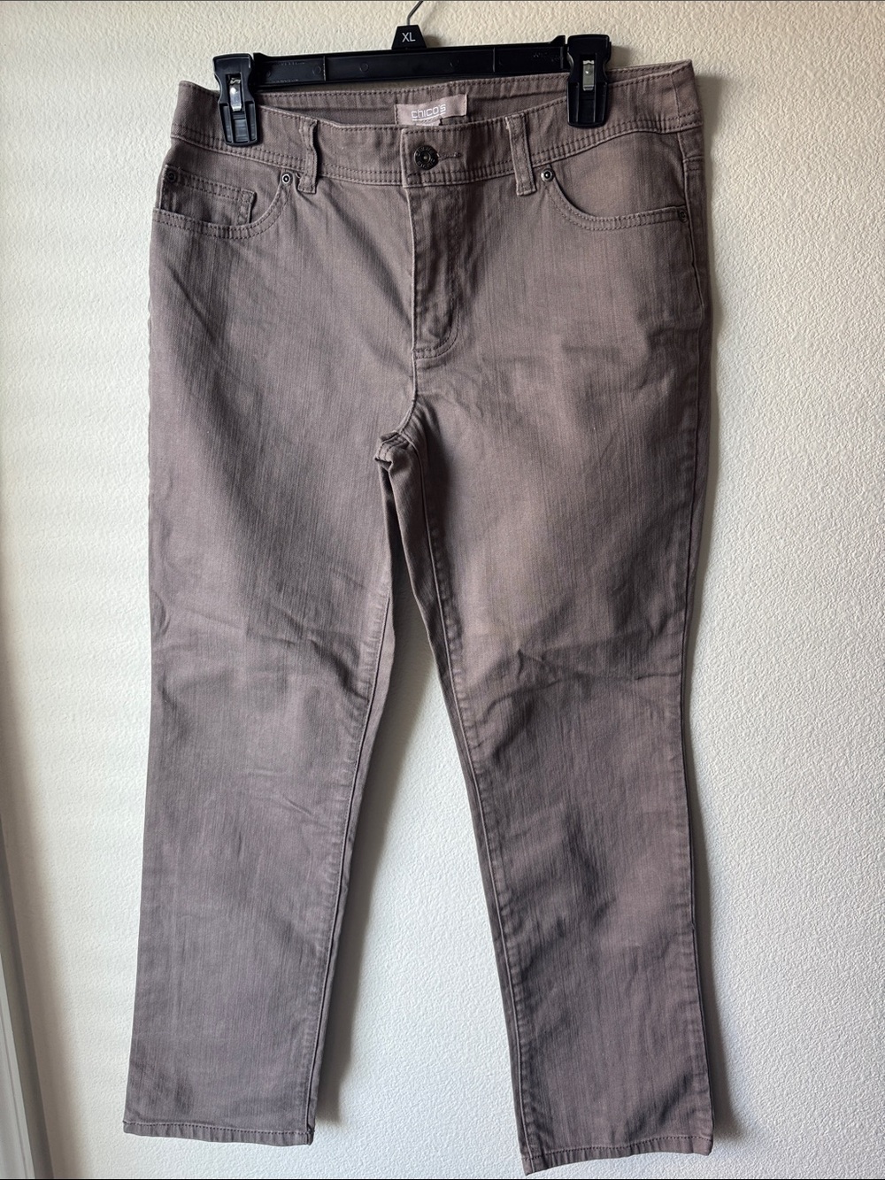 Chico's Straight Leg Jeans in Taupe Brown